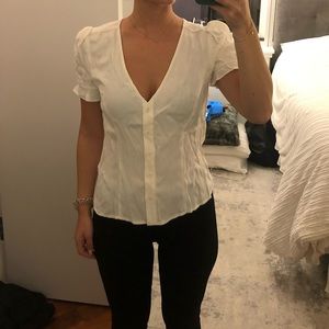 Reformation blouse with puff sleeve - never worn